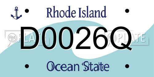D0026Q Rhode Island License Plate