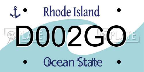 D002GO Rhode Island License Plate