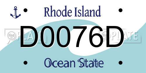 D0076D Rhode Island License Plate