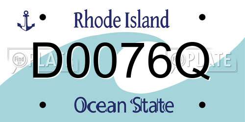 D0076Q Rhode Island License Plate