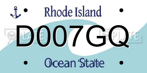 D007GQ Rhode Island License Plate