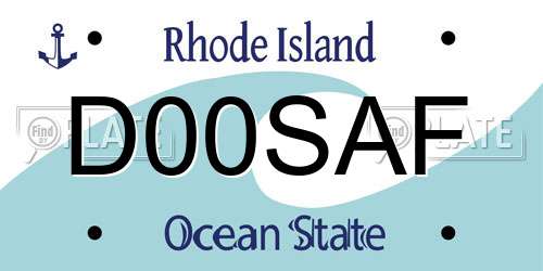 D00SAF Rhode Island License Plate
