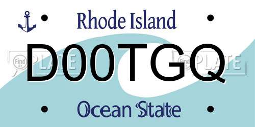 D00TGQ Rhode Island License Plate
