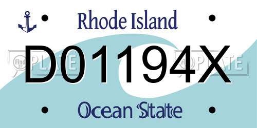 D01194X Rhode Island License Plate