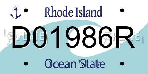 D01986R Rhode Island License Plate