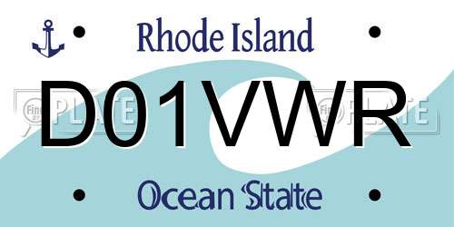 D01VWR Rhode Island License Plate