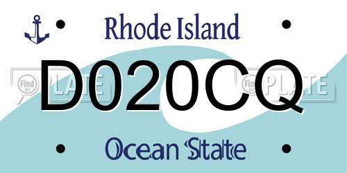 D020CQ Rhode Island License Plate