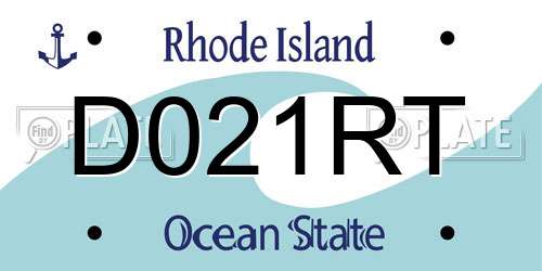 D021RT Rhode Island License Plate