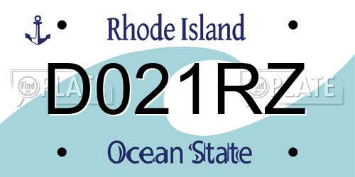 D021RZ Rhode Island License Plate