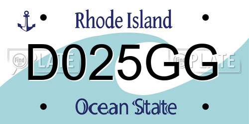 D025GG Rhode Island License Plate