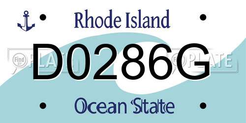 D0286G Rhode Island License Plate