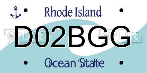 D02BGG Rhode Island License Plate