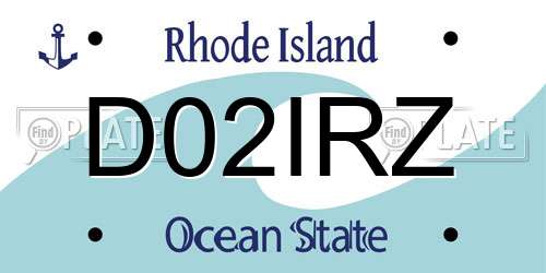 D02IRZ Rhode Island License Plate