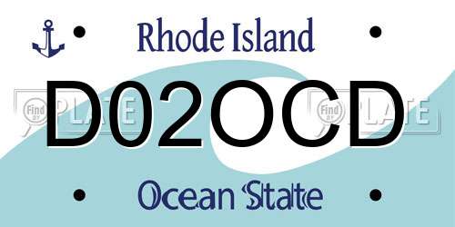 D02OCD Rhode Island License Plate