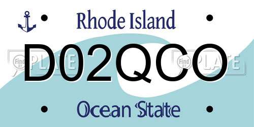 D02QCO Rhode Island License Plate