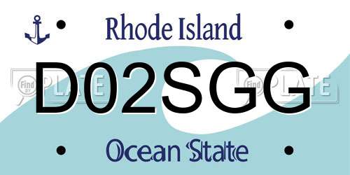 D02SGG Rhode Island License Plate