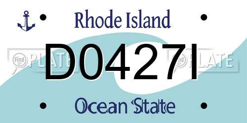 D0427I Rhode Island License Plate