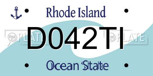 D042TI Rhode Island License Plate