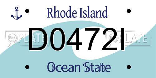 D0472I Rhode Island License Plate