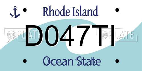 D047TI Rhode Island License Plate