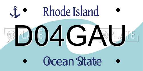 D04GAU Rhode Island License Plate