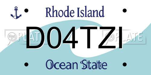 D04TZI Rhode Island License Plate