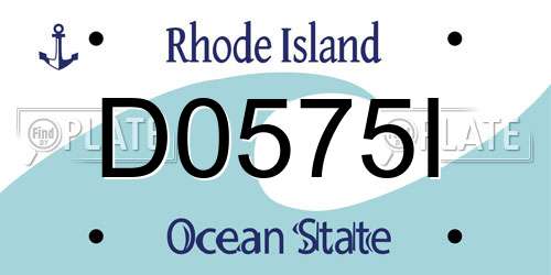 D0575I Rhode Island License Plate