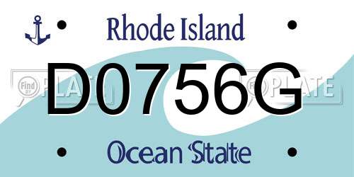 D0756G Rhode Island License Plate