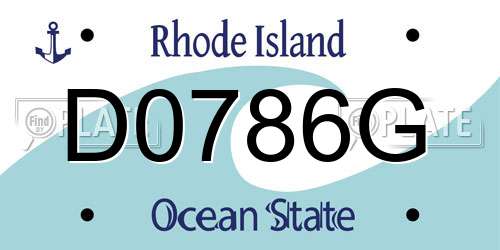 D0786G Rhode Island License Plate
