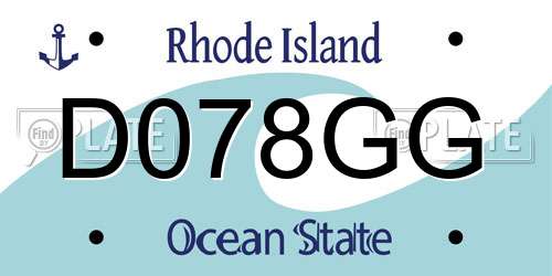 D078GG Rhode Island License Plate