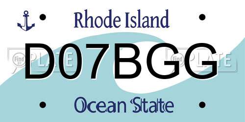 D07BGG Rhode Island License Plate