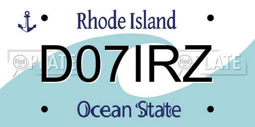 D07IRZ Rhode Island License Plate
