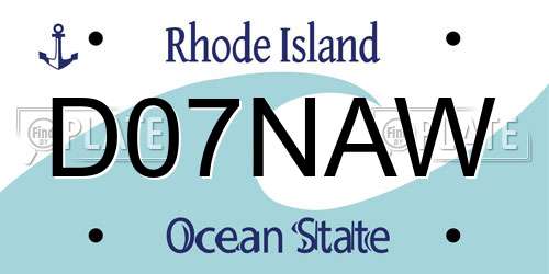 D07NAW Rhode Island License Plate