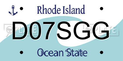 D07SGG Rhode Island License Plate