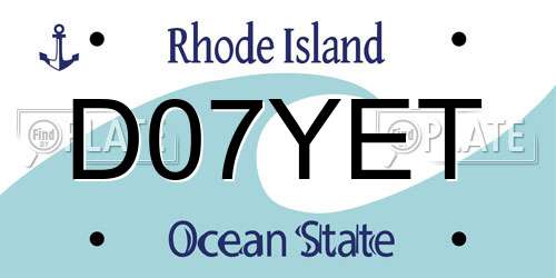 D07YET Rhode Island License Plate