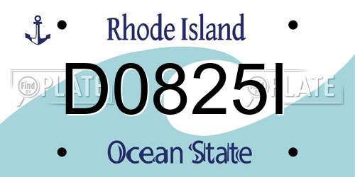 D0825I Rhode Island License Plate