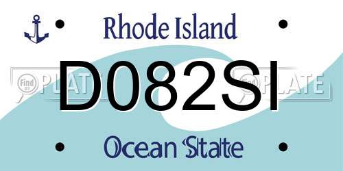 D082SI Rhode Island License Plate