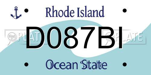 D087BI Rhode Island License Plate