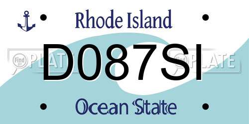 D087SI Rhode Island License Plate