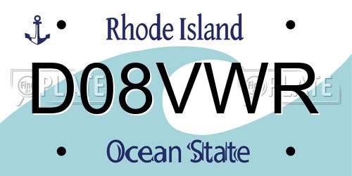 D08VWR Rhode Island License Plate