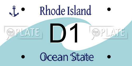 D1 Rhode Island License Plate