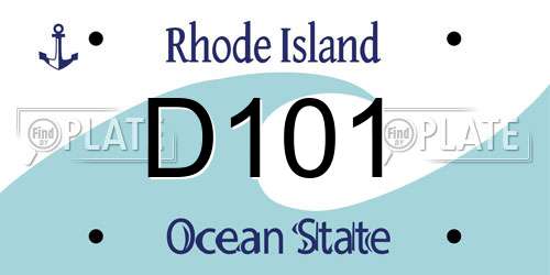 D101 Rhode Island License Plate