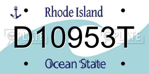 D10953T Rhode Island License Plate