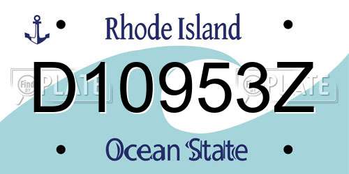 D10953Z Rhode Island License Plate