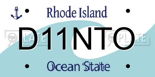 D11NTO Rhode Island License Plate
