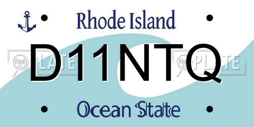 D11NTQ Rhode Island License Plate