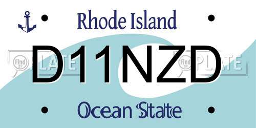 D11NZD Rhode Island License Plate