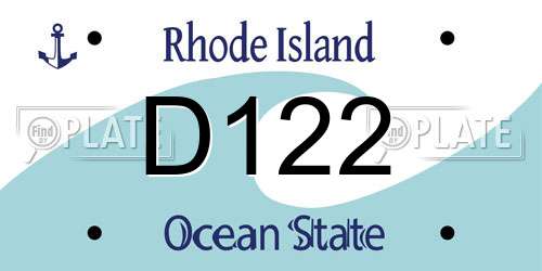 D122 Rhode Island License Plate