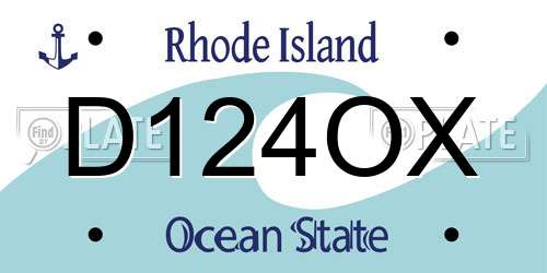 D124OX Rhode Island License Plate