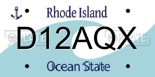 D12AQX Rhode Island License Plate